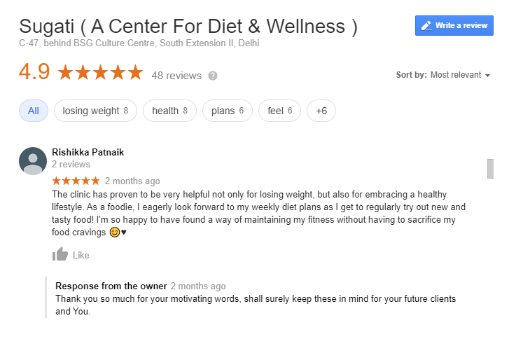 Google review from Rishikka Patnaik